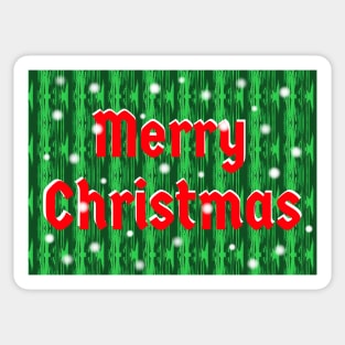 Merry Christmas with Falling Snow and Red and White Letters Sticker